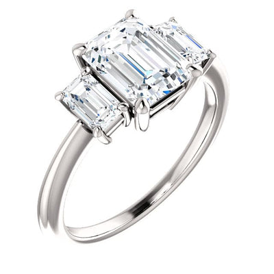 2.60 Ct. Emerald Cut 3-Stone Engagement Ring G Color VVS1 GIA Certified