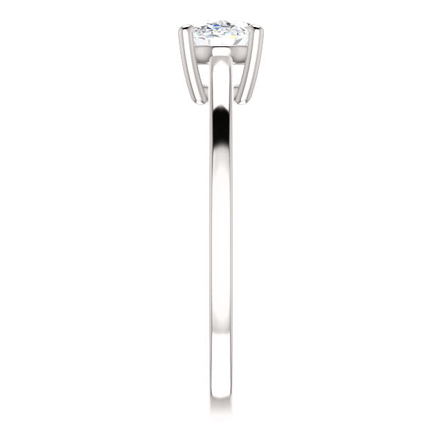 1.00 Ct. East West Oval Engagement Ring G Color VS1 GIA Certified