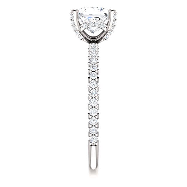 2.00 Ct. Hidden Halo Princess Cut Engagement Ring H Color VS2 GIA Certified