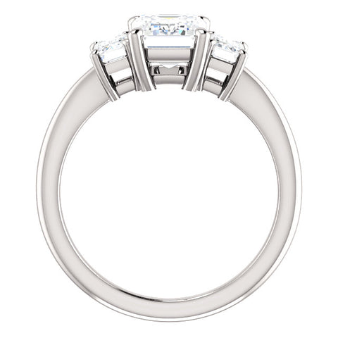 2.20 Ct. Three Stone Emerald Diamond Engagement Ring G VS2 GIA Certified