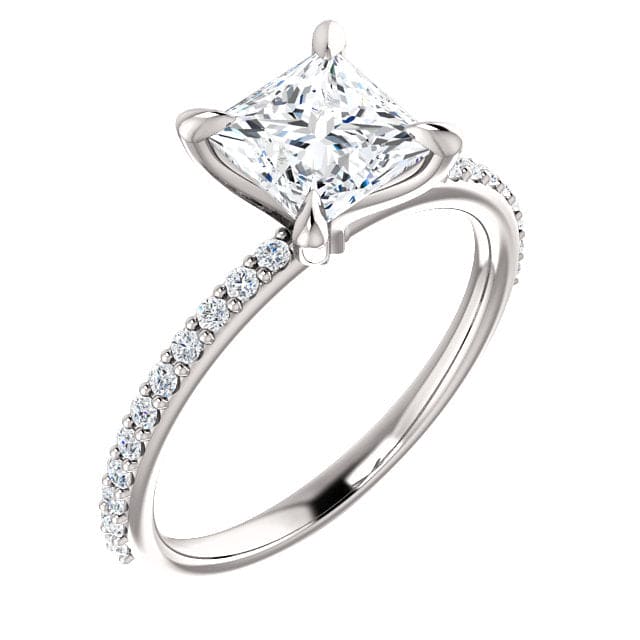 1.90 Ct. Princess Cut Engagement Ring & Matching Band G Color VVS2 GIA Certified