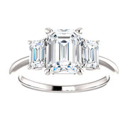 3.30 Ct. Emerald Cut 3 Stone Engagement Ring I VS1 GIA Certified