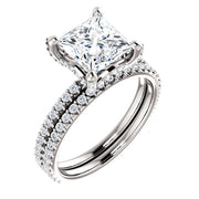 Hidden Halo Diamond Engagement Ring Set