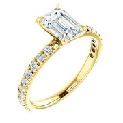 2.80 Ct. Emerald Cut Engagement Ring Set G Color VS1 GIA Certified