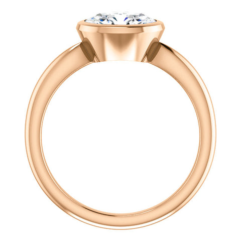 1.70 Ct. East West Oval Engagement Ring Bezel Set H Color VS1 GIA Certified