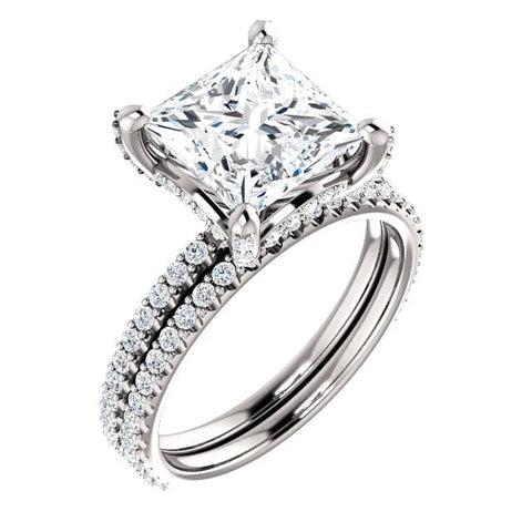 Hidden Halo Princess Cut Engagement Ring 