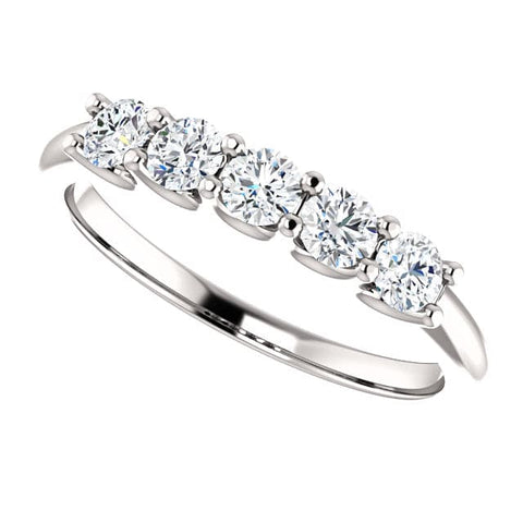 5 Stone Diamond Ring Round Cut (0.50 Ctw.)