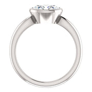 1.20 Ct. East West Oval Cut Solitaire Ring Bezel Set H Color VS2 GIA Certified