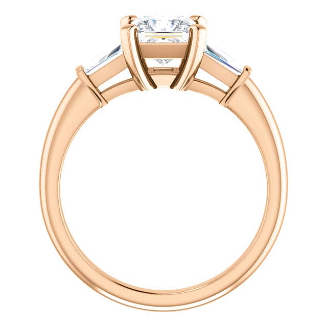 1.00 Ctw. Princess Cut & Baguette 3 Stone Diamond Ring F Color VVS2 GIA Certified
