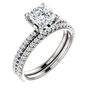 2.20 Ct. Cushion Hidden Halo Diamond Ring Set F Color VS1 GIA Certified