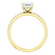 2.50 Ct. Hidden Halo Emerald Cut Diamond Ring Set H Color VS1 GIA Certified