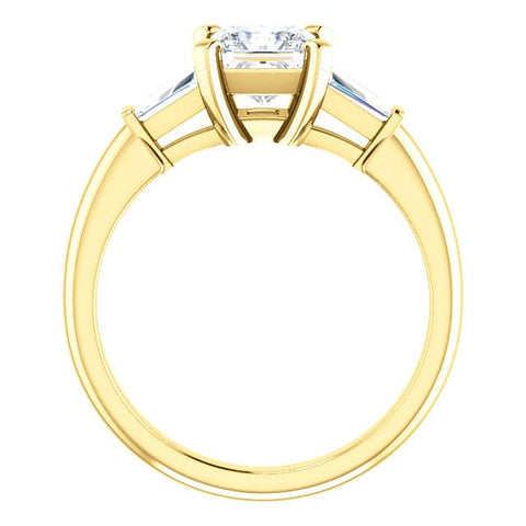 1.00 Ctw. Princess Cut & Baguette 3 Stone Diamond Ring F Color VVS2 GIA Certified