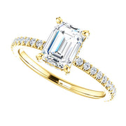 1.20 Ct. Emerald Cut Hidden Halo Engagement Ring G Color VS1 GIA Certified