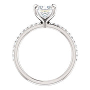 1.80 Ct Princess Cut Engagement Ring & Band H Color VS2 GIA Certified