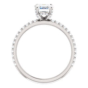 4.00 Ct. Emerald Cut Hidden Halo Engagement Ring Set J Color VS1 GIA Certified