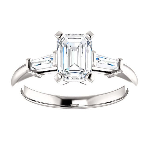 1.20 Ct. Emerald Cut 3 Stone Engagement Ring Set D Color VS1 GIA Certified