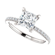 1.90 Ct. Princess Cut Engagement Ring & Matching Band G Color VVS2 GIA Certified