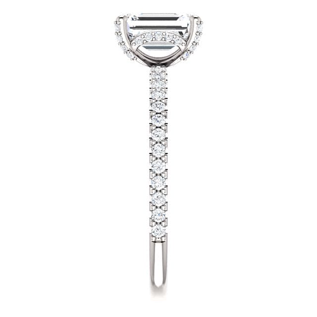 2.20 Ct. Hidden Halo Emerald Cut Bridal Set G Color VS1 GIA Certified