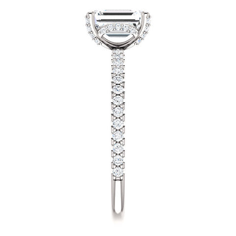 1.20 Ct. Emerald Cut Hidden Halo Engagement Ring G Color VS1 GIA Certified