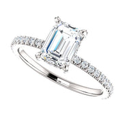 1.40 Ct. Hidden Halo Emerald Cut Engagement Ring H Color VS1 GIA Certified