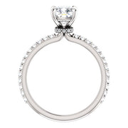 1.60 Ct. Cushion Cut Under-Halo Engagement Ring F Color SI1 GIA Certified