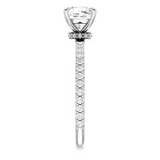 2.40 Ctw. Cushion Cut Under Halo Ring H Color VS2 GIA Certified