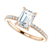 1.20 Ct. Emerald Cut Hidden Halo Engagement Ring G Color VS1 GIA Certified