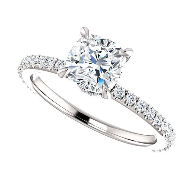 2.20 Ct. Cushion Cut Under Halo Ring G Color VS1 GIA Certified