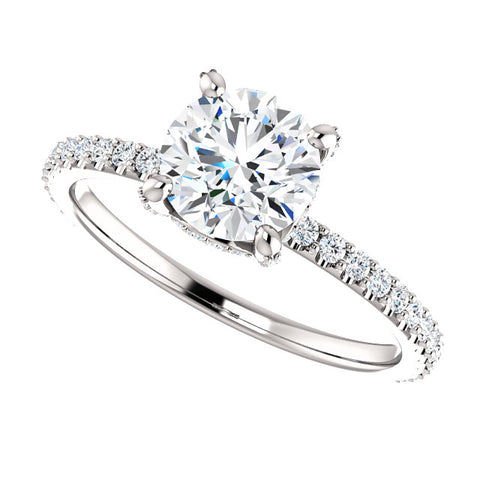 1.90 Ct. Hidden Halo Engagement Ring Set H Color VS2 GIA Certified