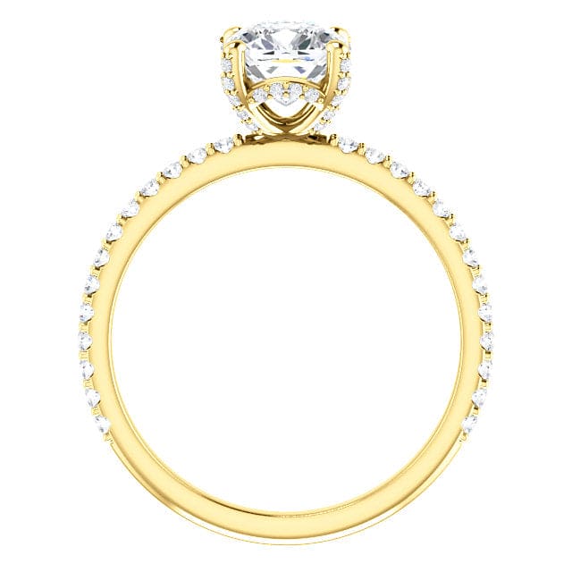 2.50 Ct. Hidden-Halo Cushion Cut Diamond Ring Set F Color VS1 GIA Certified