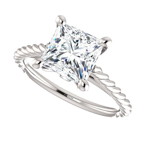 0.80 Ct. Princess cut Engagement Ring Set D Color VS1 GIA Certified