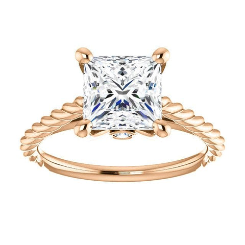0.80 Ct. Princess cut Engagement Ring Set D Color VS1 GIA Certified