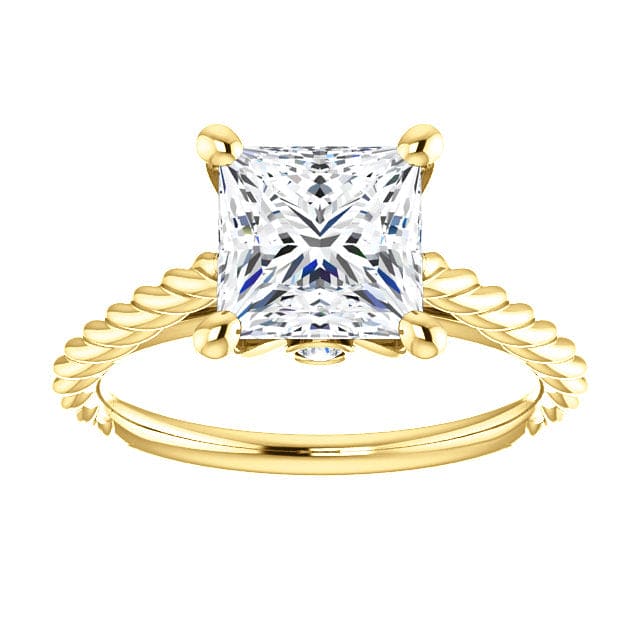 1.10 Ct. Princess Rope Design Engagement Ring Set E Color VS1 GIA Certified