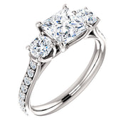 Princess Cut 3Stone Engagement Ring