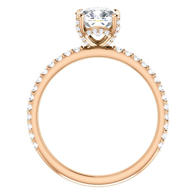 2.50 Ct. Hidden-Halo Cushion Cut Diamond Ring Set F Color VS1 GIA Certified