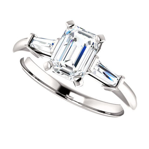 Emerald Cut 3 Stone Engagement Ring Set, 1.2 Ct D VS1 GIA ...