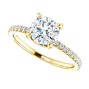 1.90 Ct. Hidden Halo Engagement Ring Set F Color SI1 GIA Certified