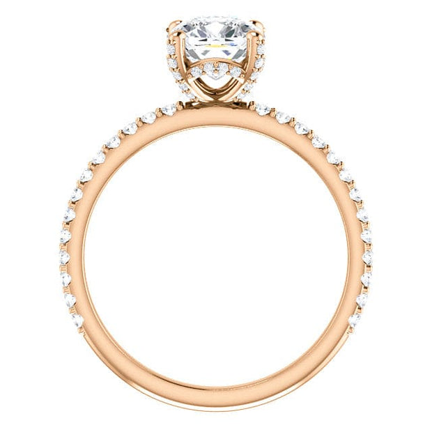 2.00 Ct. Hidden-Halo Cushion Cut Diamond Ring Set D Color VS1 GIA Certified