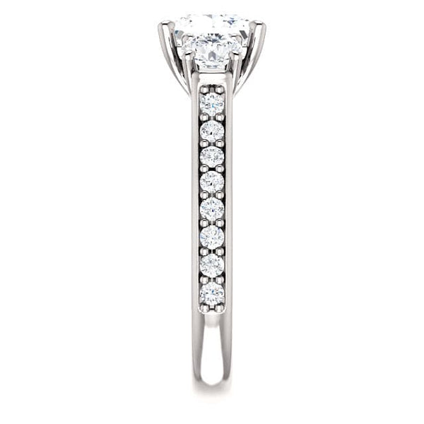 1.50 Ct. 3 Stone princess Cut & Round Diamond Ring I Color VS2 GIA Certified