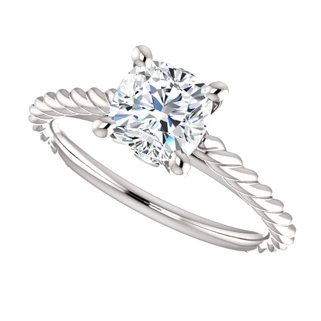 3.10 Ct. Cushion Cut Solitaire Engagement Set H Color VS2 GIA Certified