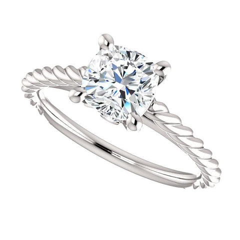 1.00 Ct. Cushion Cut Infinity Rope Engagement Set D Color VS2 GIA Certified