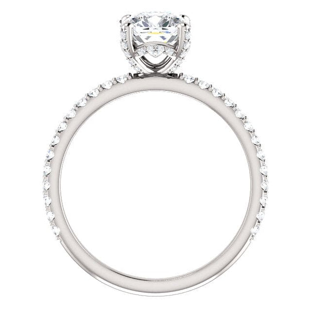 2.00 Ct. Hidden-Halo Cushion Cut Diamond Ring Set D Color VS1 GIA Certified