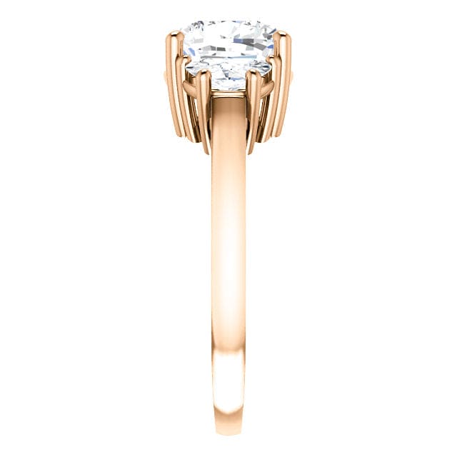 3.90 Ct. Cushion & Half Moons 3Stone Engagement Ring I Color VS2 GIA Certified