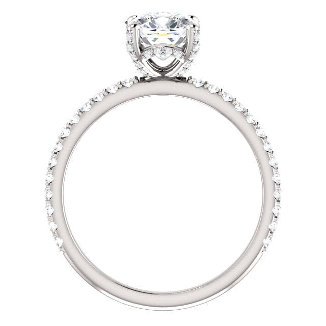 2.50 Ct. Hidden-Halo Cushion Cut Diamond Ring Set F Color VS1 GIA Certified