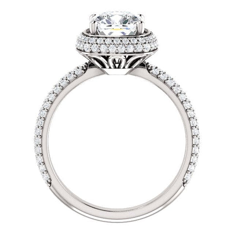 3.05 Ct. Cushion Cut Diamond Halo Engagement Ring J Color VS1 GIA Certified