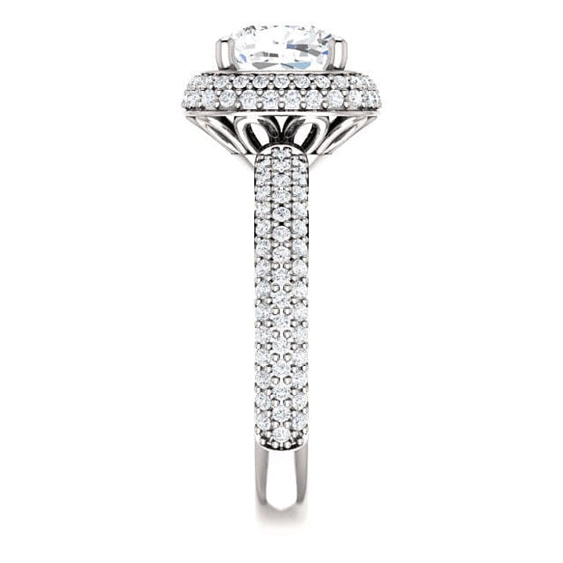3.05 Ct. Cushion Cut Diamond Halo Engagement Ring J Color VS1 GIA Certified