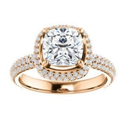 3.05 Ct. Cushion Cut Diamond Halo Engagement Ring J Color VS1 GIA Certified