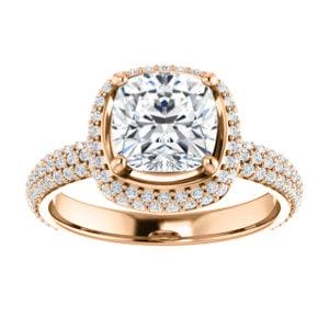 3.05 Ct. Cushion Cut Diamond Halo Engagement Ring J Color VS1 GIA Certified