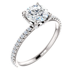2.10 Ct. Hidden Halo Diamond Engagement Ring Set G Color VS2 GIA Certified