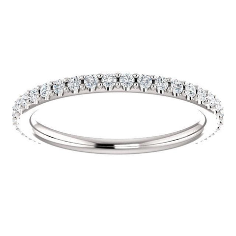 0.60 Ct U Pave Diamond Wedding Ring G Color VS1-VS2 Clarity